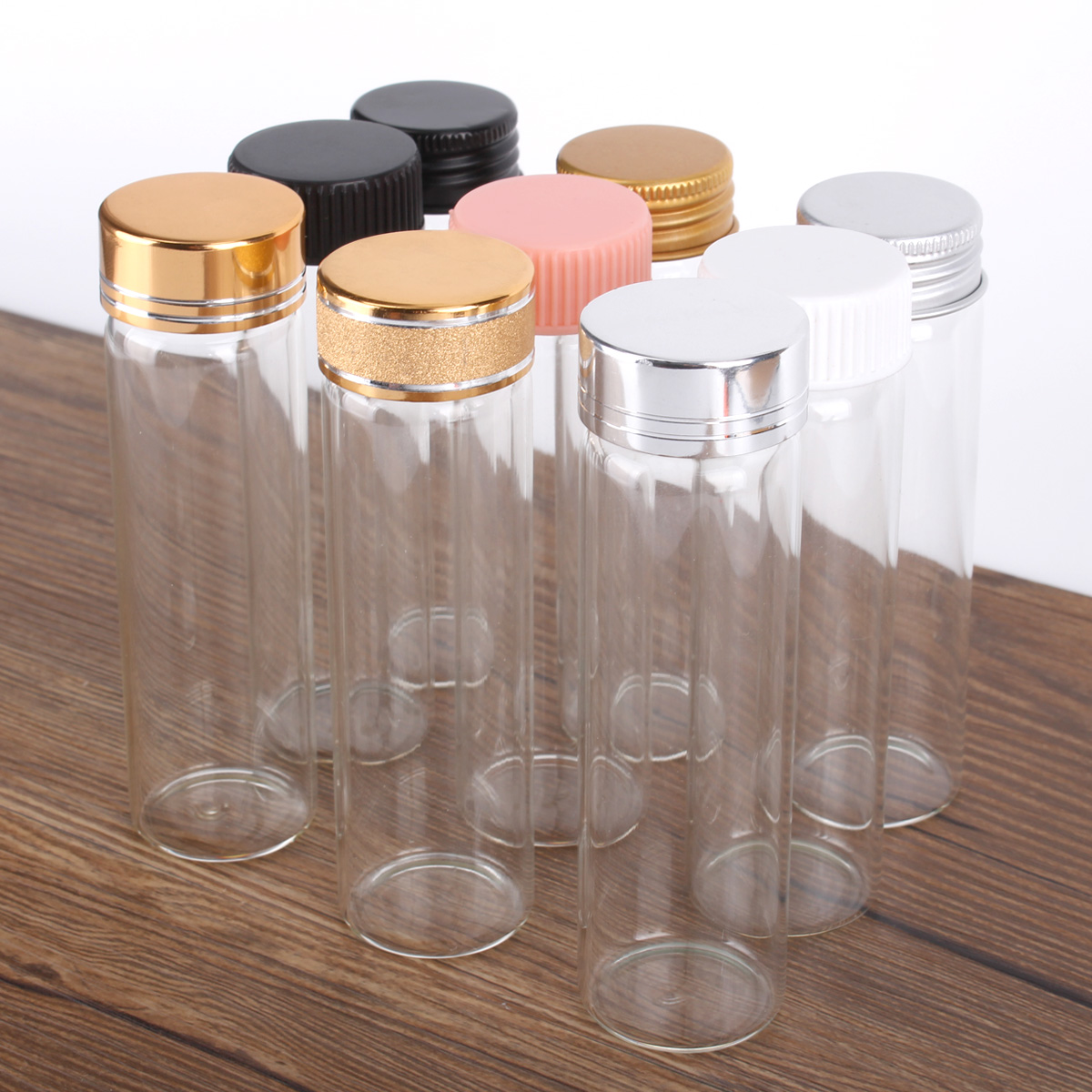 Spice Jar Labels - 12pcs 50ml Glass Transparent Bottles with