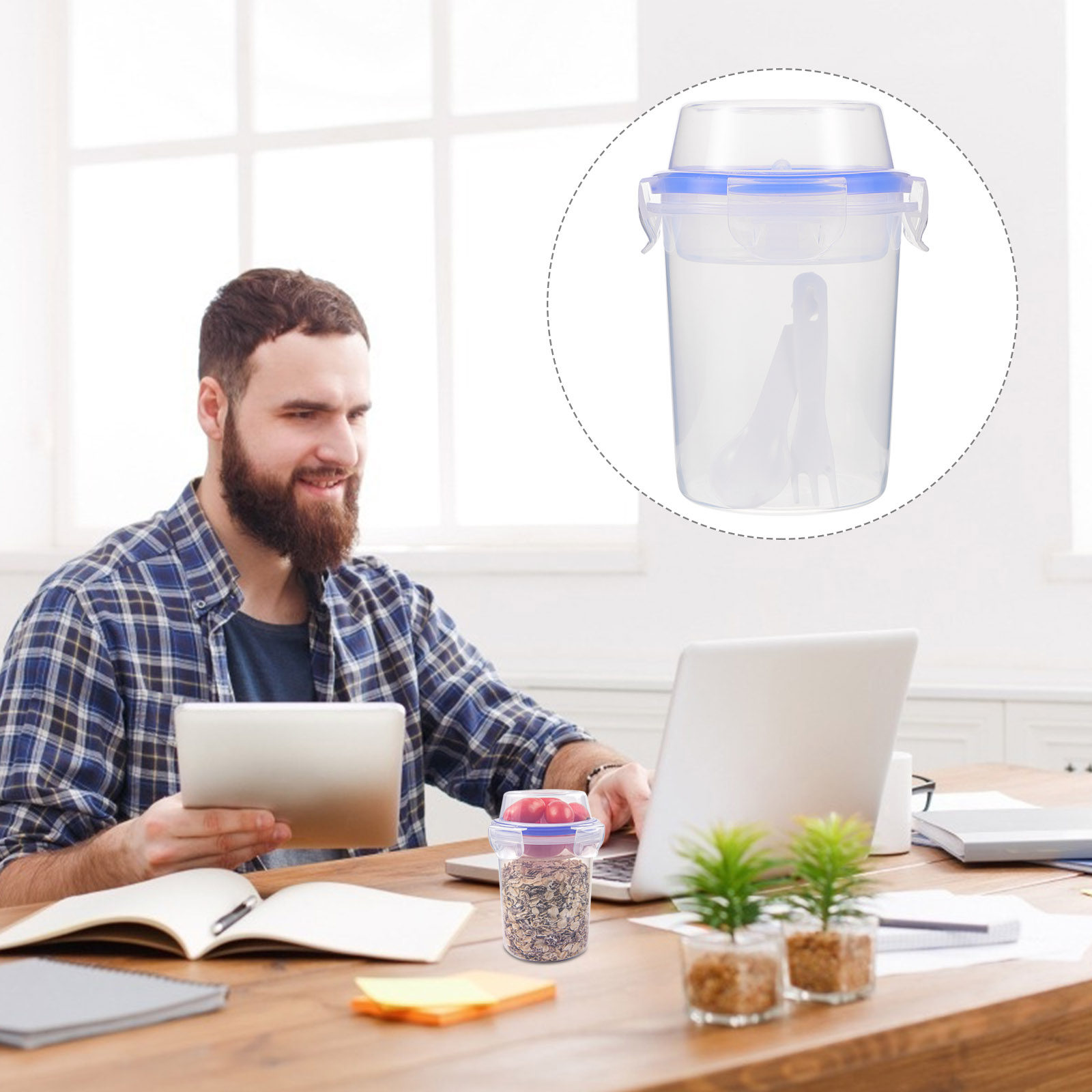 2Pcs Overnight Oats Containers - Meal Prep Gym recension och pris