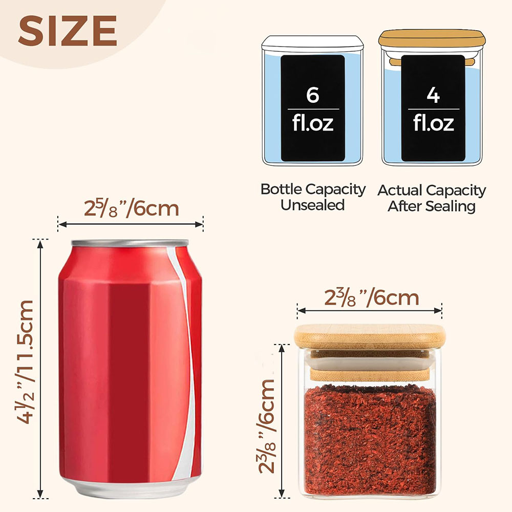 Glass Spice Jars with Bamboo L - Spice Jar Labels recension och pris