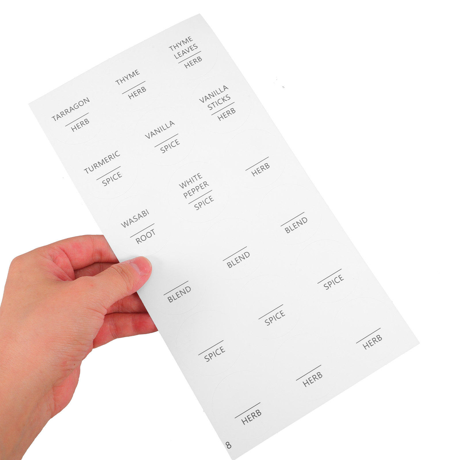 8 Sheets Waterproof Minimalist - Spice Jar Labels recension och pris