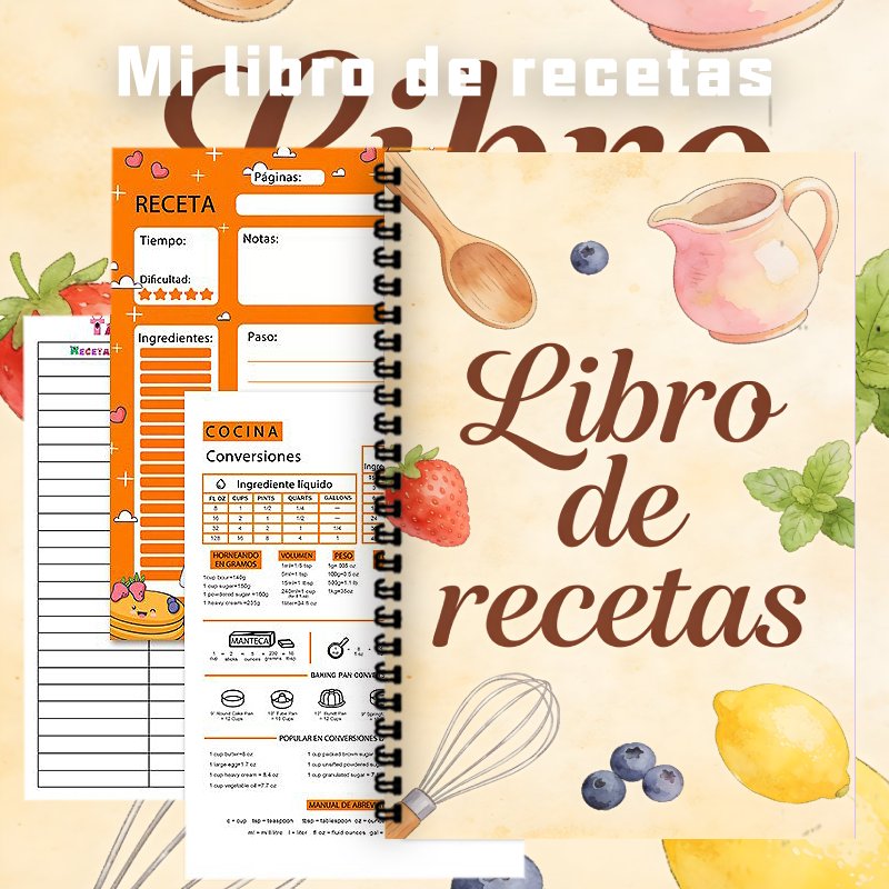 A5 Paper Spanish Recipe Book,  - Meal Prep Recipes Healthy recension och pris