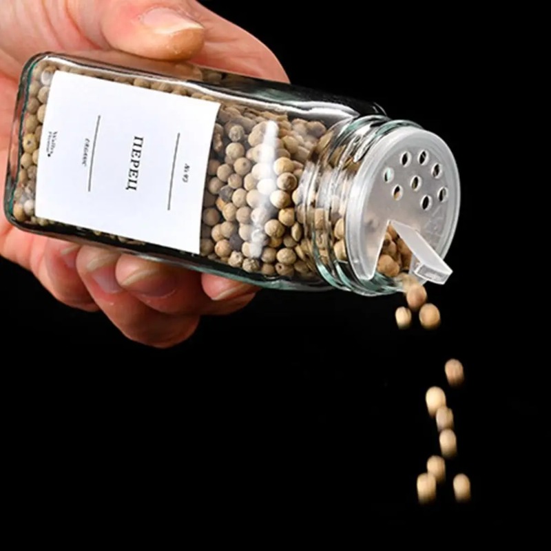 Square Spice Jars Set with Woo - Spice Jar Labels recension och pris
