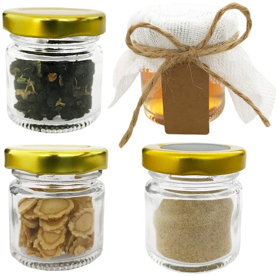 Glass Jars with Gold Lids, Min - Spice Jar Labels recension och pris