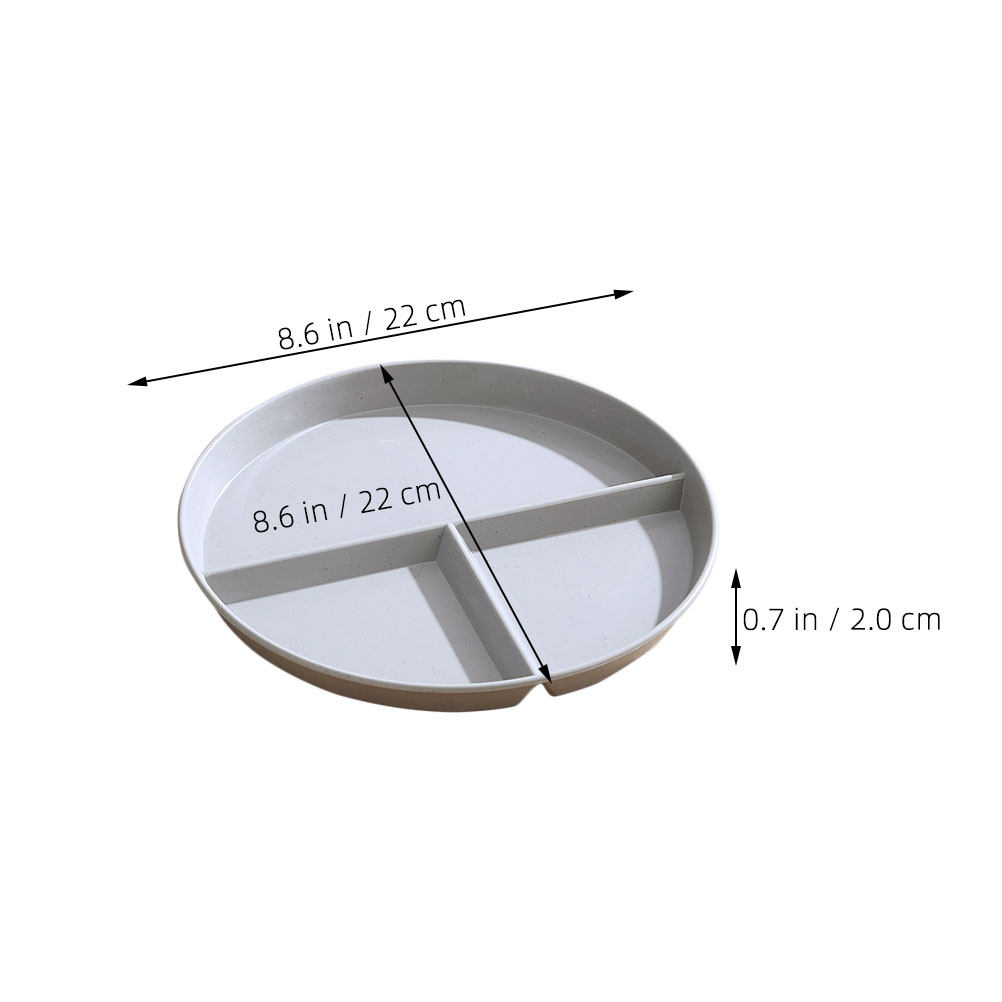 5Pcs Sectioned Plates Round Di - Meal Prep Diet recension och pris