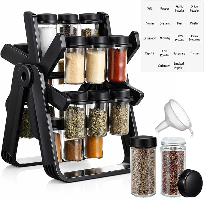 Ferris Wheel Rotating Spice Ra - Spice Jar Labels recension och pris