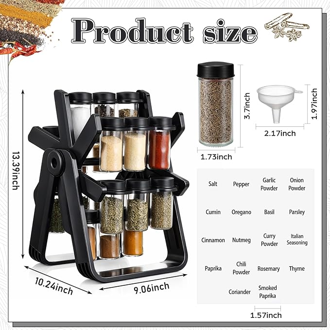 Ferris Wheel Rotating Spice Ra - Spice Jar Labels recension och pris